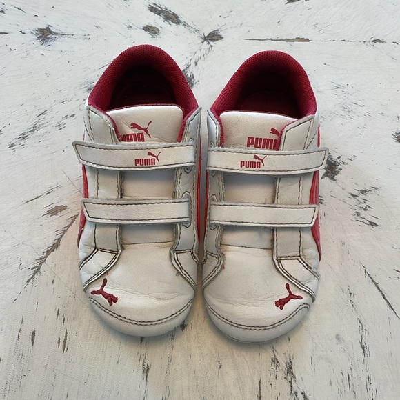 Toddler Size 9 Pink and White Puma Shoes - Picture 2 of 6